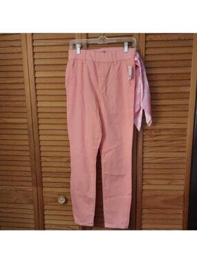 Juicy Couture NWT Wild Peach Elastic Waist Pink Belt Scarf 4 Pocket Pants Size28